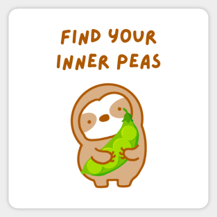 Find Your Inner Peace Peas Sloth Sticker